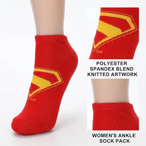 Bioworld Supergirl Movie 2026 Logo Women’s 5-Pair Pack Ankle Socks in Kuwait