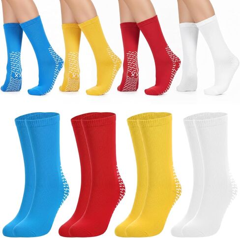 8 Pairs XXL Slip Stop Slipper Socks, Non Slip Grip Socks, Single Tread Grippy Sock, Extra Wide Bariatric for Adults in Kuwait