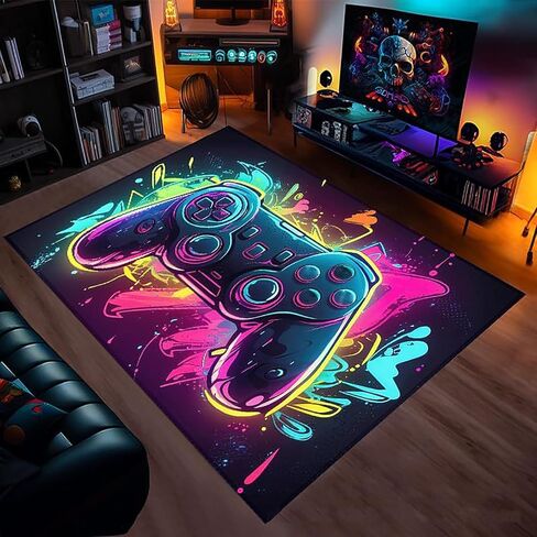 2'6''x5' Gaming Rug for Boys Room,3D Printed Carpet for Bedroom, Living Room, Game Room Decoration, Anti Slip, Anti Fading, Easy to Clean Area Carpet in Saudi Arabia