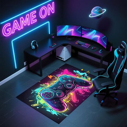 2'6''x5' Gaming Rug for Boys Room,3D Printed Carpet for Bedroom, Living Room, Game Room Decoration, Anti Slip, Anti Fading, Easy to Clean Area Carpet in Saudi Arabia