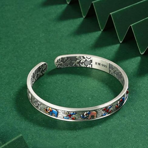 Sterling Silver Bracelet, S925 Adjustable Open Cuff, Stackable Bangle, Silver, 6.4-9 Inches, Italian Handmade Jewelry Gift for Women in Saudi Arabia