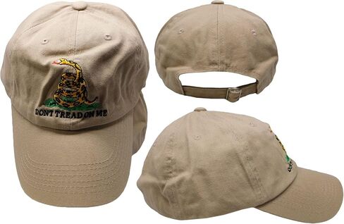 Gadsden Don't Tread On Me Khaki Washed Cotton Adjustable Embroidered Baseball Hat Cap in Kuwait