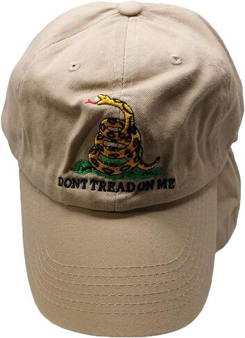 Gadsden Don't Tread On Me Khaki Washed Cotton Adjustable Embroidered Baseball Hat Cap in Kuwait