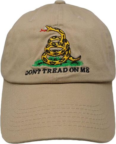 Gadsden Don't Tread On Me Khaki Washed Cotton Adjustable Embroidered Baseball Hat Cap in Kuwait