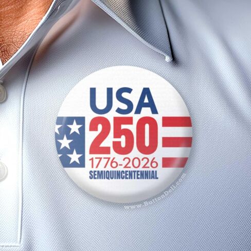 BUTTON DELI Buttons 25pcs, United States of America Semiquincentennial 1776 2026 - Bulk Novelty Pins - Assorted Designs 780 in Saudi Arabia