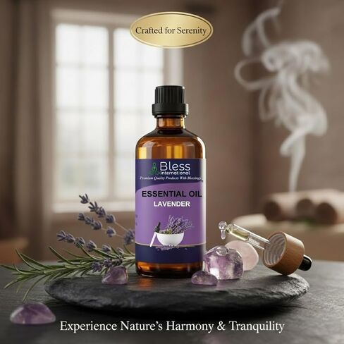 Bless-International-Lavender-Essential-Oil-Organic-100%-Natural-Blends Used-in-Diffusers-Home-Candles-Fragrance-Aromatherapy-Humidifiers-and-Gifts 4 fl. Oz in Saudi Arabia