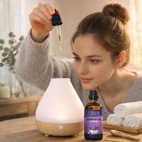 Bless-International-Lavender-Essential-Oil-Organic-100%-Natural-Blends Used-in-Diffusers-Home-Candles-Fragrance-Aromatherapy-Humidifiers-and-Gifts 4 fl. Oz in Saudi Arabia