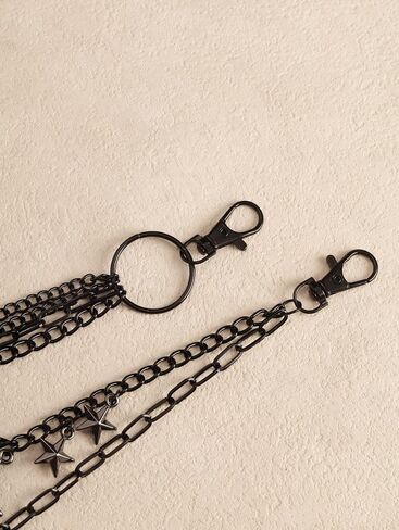 Sacina Gothic Layered Star Pants Chain, Wallet Belt Chain, Goth Grunge Emo Punk Y2k Aesthetic Accessories in Kuwait