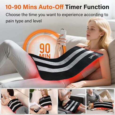 Alfavet Upgraded Red Light Therapy Mat for Body, 330 LEDs Medical-Grade TPU Red Light Therapy Pad, 660nm&850nm Infrared Light Therapy for Shoulder Back Pain Relief, 29.3" x 13" in Saudi Arabia