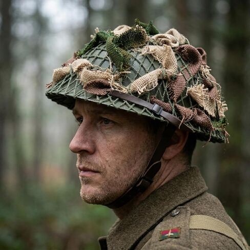 WW2 Paratrooper Helmet Net Replica Camouflage Camo Net US German Paratroopers Outdoor Linen Strip Iron (Helmet Not Included), Medium Size in Kuwait