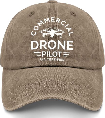 Commercial Drone Pilot FAA Certified Baseball Cap, Washed Denim Hat, Adjustable Fit in Saudi Arabia