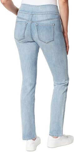 Gloria Vanderbilt Womens Amanda Light Wash Pull On Straight Leg Jeans Blue 8, Shoshone in Kuwait