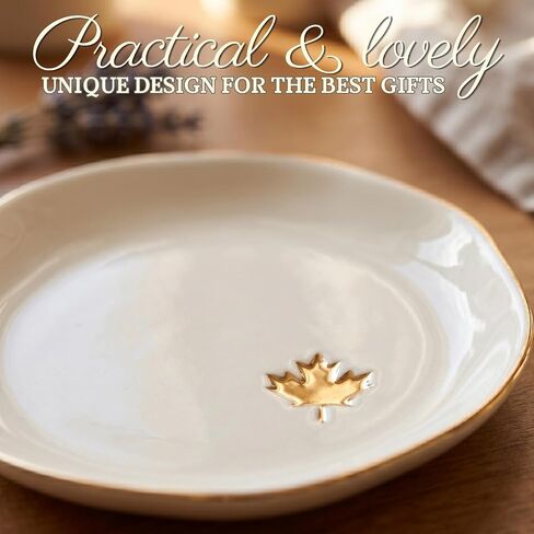 InnoBeta Canada Maple Gifts for Women, Ceramic Jewelry Tray Decorative Trinket Dish for Rings Earring in Kuwait