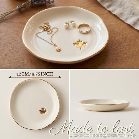 InnoBeta Canada Maple Gifts for Women, Ceramic Jewelry Tray Decorative Trinket Dish for Rings Earring in Kuwait