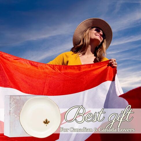 InnoBeta Canada Maple Gifts for Women, Ceramic Jewelry Tray Decorative Trinket Dish for Rings Earring in Kuwait