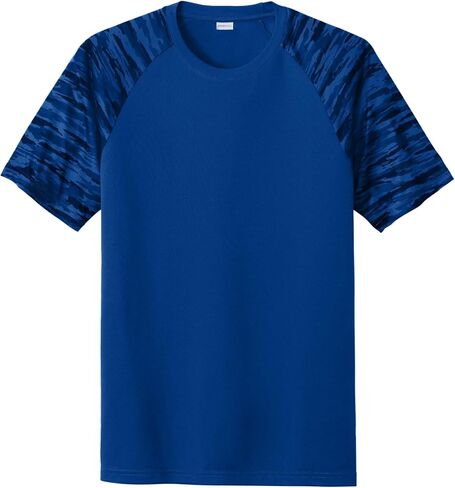 SPORT-TEK Unisex Drift Camo Colorblock Tee | Workout T-Shirt for Men & Women, Athletic Fit Gym Clothing for Spring & Summer in Kuwait