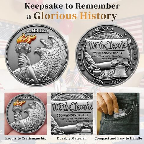 Anniversary Challenge Coin Medal Keychain Patriotic with Leather Coin Holder in Saudi Arabia