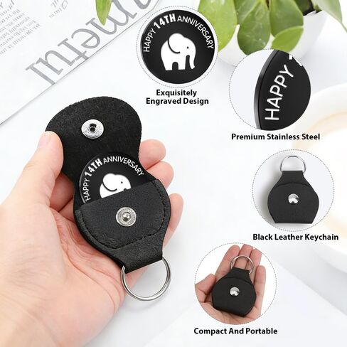 14th Anniversary Keepsake Gifts for Him 14 Years Down Forever To Go Pocket Hug Keychain for Husband Hubby Ivory Gifts for 14th Anniversary Pocket Hug Token Ivory Wedding Souvenir Coin in Saudi Arabia
