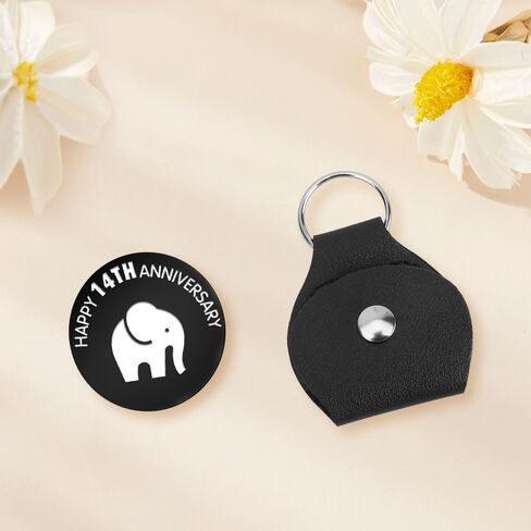 14th Anniversary Keepsake Gifts for Him 14 Years Down Forever To Go Pocket Hug Keychain for Husband Hubby Ivory Gifts for 14th Anniversary Pocket Hug Token Ivory Wedding Souvenir Coin in Saudi Arabia