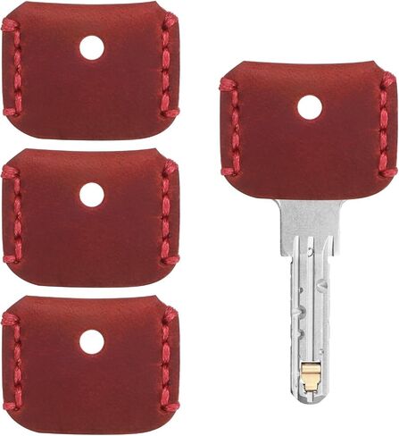 Leather Key Covers Caps - Key Toppers Identifiers Head Sleeves Use for Standard Flat House & Office & Apartment in Saudi Arabia