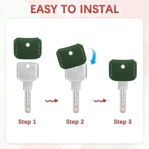 Leather Key Covers Caps - Key Toppers Identifiers Head Sleeves Use for Standard Flat House & Office & Apartment in Saudi Arabia