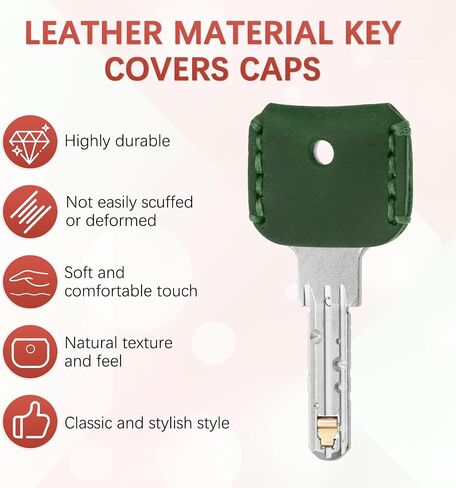 Leather Key Covers Caps - Key Toppers Identifiers Head Sleeves Use for Standard Flat House & Office & Apartment in Saudi Arabia