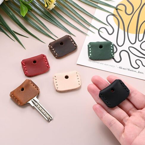 Leather Key Covers Caps - Key Toppers Identifiers Head Sleeves Use for Standard Flat House & Office & Apartment in Saudi Arabia
