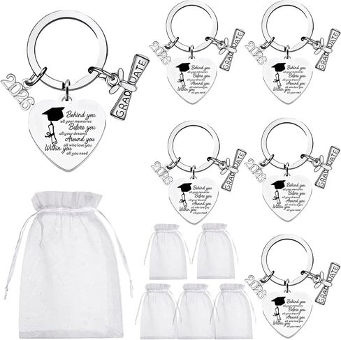 EVNEED 6 Pcs Class of 2026 Keychain Graduation Keychain Gifts Bulk Senior Night Gifts for Women Men (Style 2) in Saudi Arabia