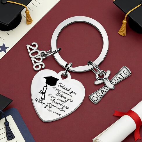 EVNEED 6 Pcs Class of 2026 Keychain Graduation Keychain Gifts Bulk Senior Night Gifts for Women Men (Style 2) in Saudi Arabia