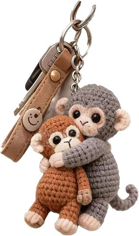 Unique Crochet Monkey Keyring Keychain for Enthusiasts and Collectors Eye Catching Handwoven Accessory Home Decoration Colorful Keyring for Bag in Saudi Arabia
