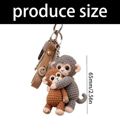 Unique Crochet Monkey Keyring Keychain for Enthusiasts and Collectors Eye Catching Handwoven Accessory Home Decoration Colorful Keyring for Bag in Saudi Arabia
