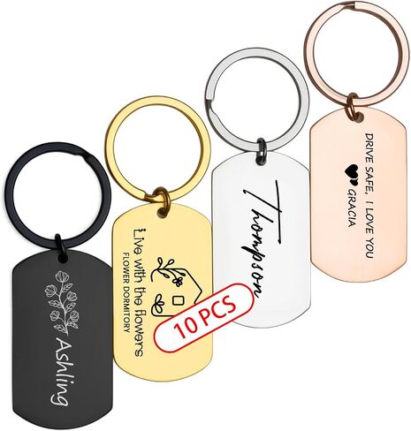 Personalized Keychains Bulk, Custom Metal Key Chain with Picture, Engraved Your LOGO & Text for Men/Women/Company in Kuwait