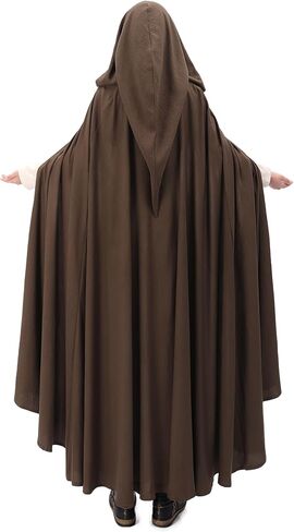 Medieval Renaissance Adult Hooded Cloak with Big Roomy Hood Adjustable Ties for Halloween Christmas Elf Cosplay in Saudi Arabia