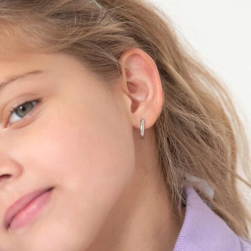 925 Sterling Silver Standard Huggie Hoop Earring 9mm For Toddlers and Little Girls - Young Girls Huggie Hoop Earrings For Everyday Wear - Small Hoop Earrings For Children in Kuwait