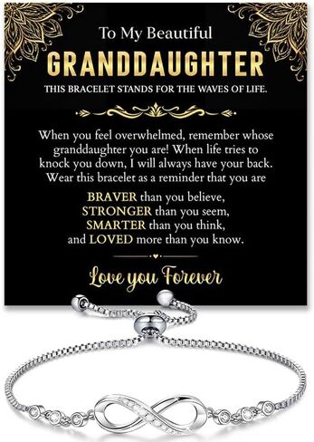 To My Granddaughter Infinity Bracelet, Thoughtful Gift Granddaughter From Grandparents, Meaningful Keepsake Jewelry Birthday,Wedding Holiday Or Special Family Gathering in Kuwait