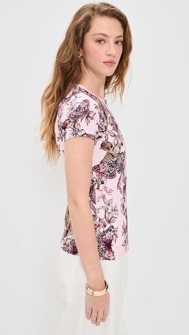 L'AGENCE Women's Ressi Short Sleeve Butterfly Crew Tee in Saudi Arabia