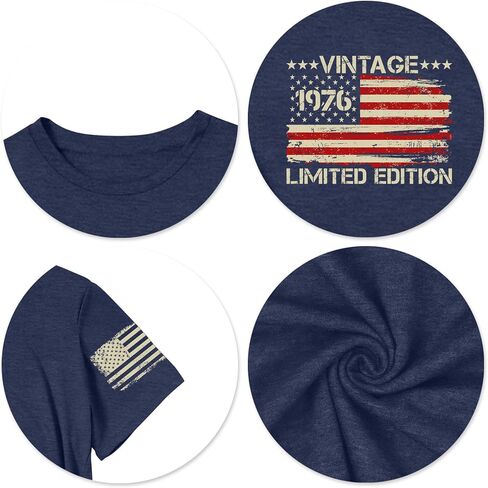 50th Birthday Shirt for Women Vintage 1976 Tshirt 50 Years Old Birthday Gifts Tee Funny Fifty Graphic Tee Tops in Saudi Arabia