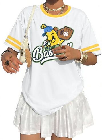 FRYAID Savannahv Baseball Shirt Women Game Day V Neck Jersey Baseball Player T-Shirt Oversized Chicago Fan Short Sleeve Tops in Saudi Arabia