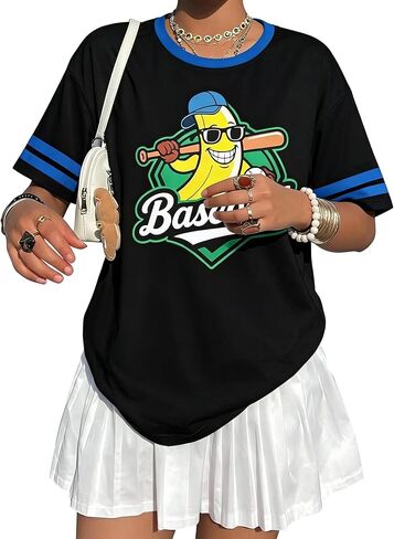 FRYAID Savannahv Baseball Shirt Women Game Day V Neck Jersey Baseball Player T-Shirt Oversized Chicago Fan Short Sleeve Tops in Saudi Arabia