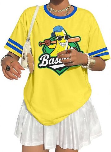 FRYAID Savannahv Baseball Shirt Women Game Day V Neck Jersey Baseball Player T-Shirt Oversized Chicago Fan Short Sleeve Tops in Saudi Arabia