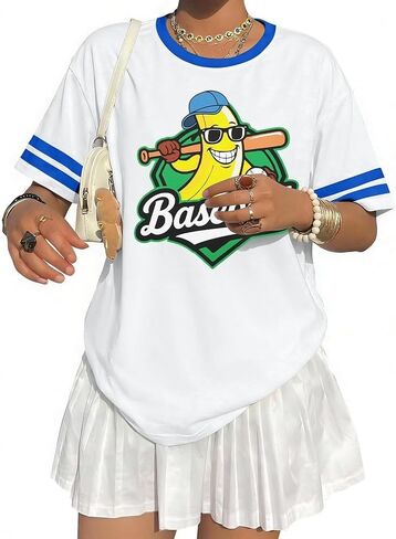 FRYAID Savannahv Baseball Shirt Women Game Day V Neck Jersey Baseball Player T-Shirt Oversized Chicago Fan Short Sleeve Tops in Saudi Arabia