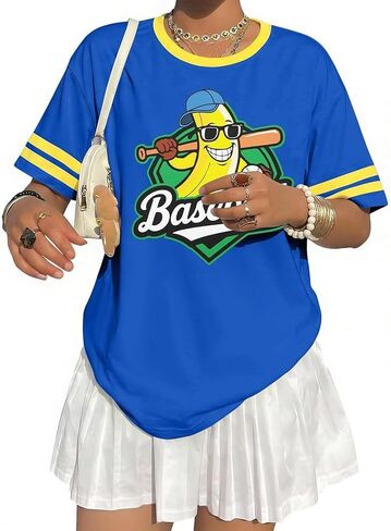 FRYAID Savannahv Baseball Shirt Women Game Day V Neck Jersey Baseball Player T-Shirt Oversized Chicago Fan Short Sleeve Tops in Saudi Arabia