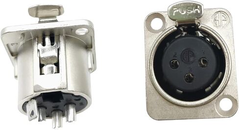 XLR Male Connector 3 PIN XLR Panel Mount Flange Adapter Silver Metal Housing 4pcs in Saudi Arabia