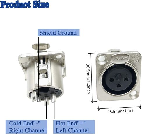XLR Male Connector 3 PIN XLR Panel Mount Flange Adapter Silver Metal Housing 4pcs in Saudi Arabia