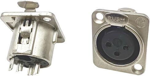 XLR Male Connector 3 PIN XLR Panel Mount Flange Adapter Silver Metal Housing 4pcs in Saudi Arabia