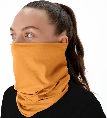 Organic Cotton Breathable Summer Neck Gaiter for Men and Women - Face Scarf for Outdoor Activities (Apricot, Small, 2 Pack) in Saudi Arabia