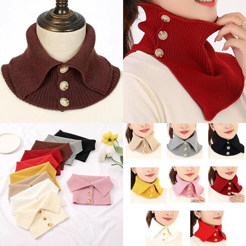 Scarf Collar for Women Winter False Collar Scarfs for Women Neck Wrap Men Women Turtleneck Collar Scarf Knitted Elastic in Saudi Arabia