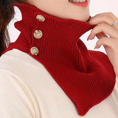 Scarf Collar for Women Winter False Collar Scarfs for Women Neck Wrap Men Women Turtleneck Collar Scarf Knitted Elastic in Saudi Arabia