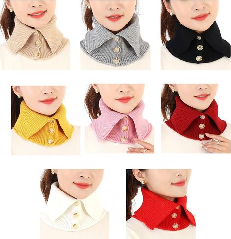 Scarf Collar for Women Winter False Collar Scarfs for Women Neck Wrap Men Women Turtleneck Collar Scarf Knitted Elastic in Saudi Arabia