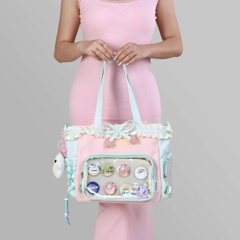 EKEKEKEN Kawaii Ita Bag، حقيبة عرض لطيفة مع حشوة، محفظة Anime Ita Crossbody Y2K حقيبة كتف جمالية | تصميم حلو in Kuwait
